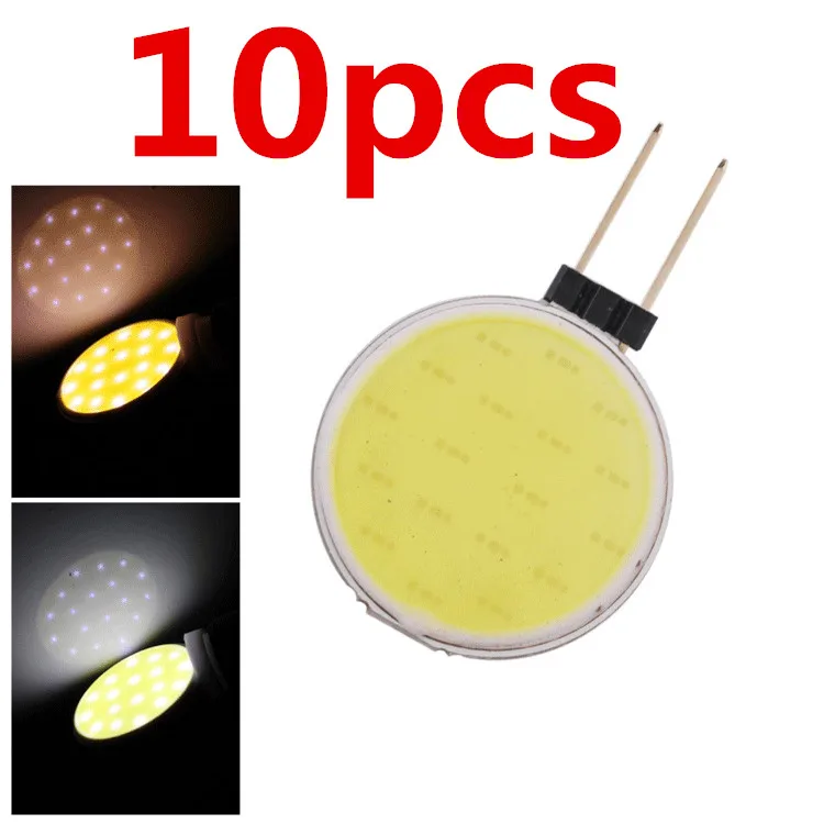 

10pcs COB Led G4 DC12V round Pin Round shape Flat G4 LED COB 12V Decorative lights Indoor light LED COB G4 DC12V Disc shape