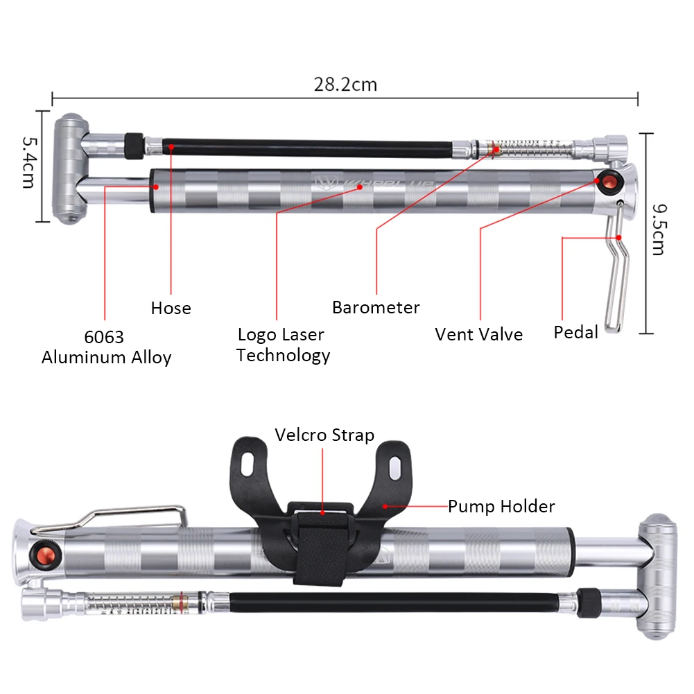 160 PSI велосипедный насос портативный мини велосипедный напольный насос алюминиевый сплав насос для шин с манометром и дефляционным клапаном