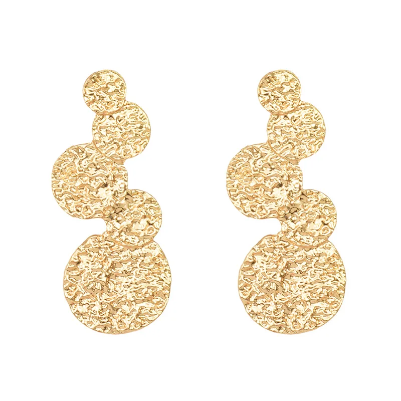 

New Metal Drop Earrings High Quality Statement Round Brincos Bijoux Wholesale Jewelry Accessories For Women