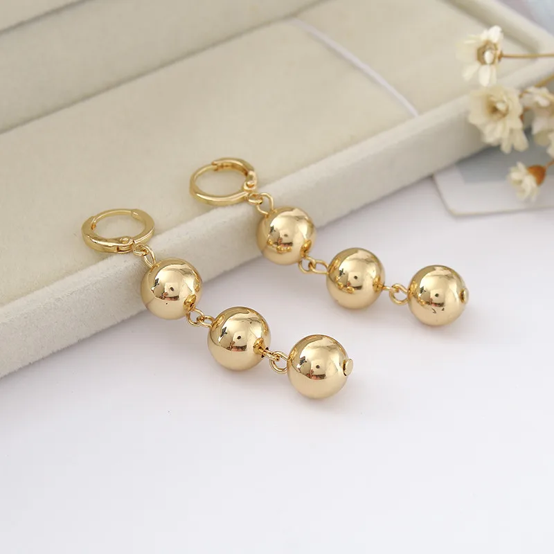 ALULU Модные простые серьги ювелирные изделия 4 цвета серьги-кольца с шариком Свадьба для женщин подарок LE036