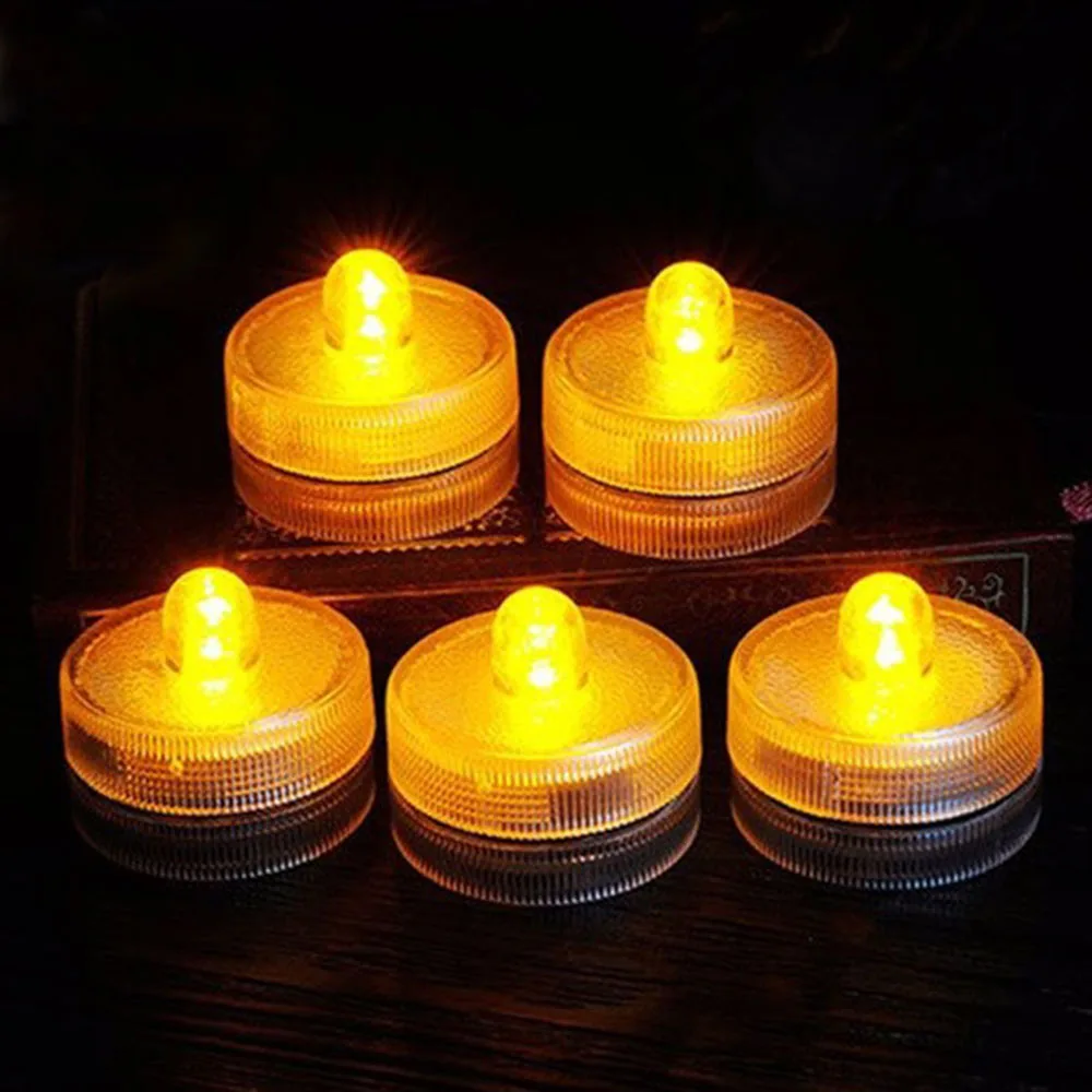 Цветной беспламенный Водонепроницаемый светодиодный чайный свет Чайные свечи свадебный свет батарея лампа творческие подарки Новинка Горячая Распродажа - Цвет: Цвет: желтый