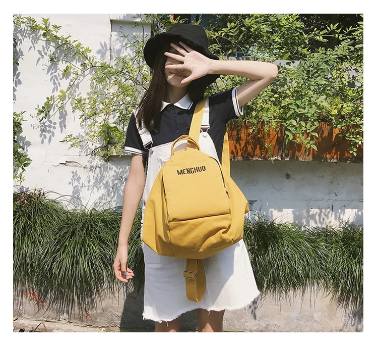 Menghuo Solid Color Multifunctional Bag Canvas Backpack Women Mochila School Bag for Travel Backpacks School Backpack for Girls (25)