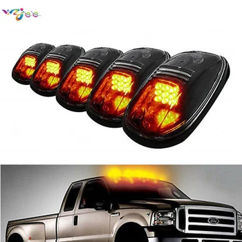 

5pcs Smoked LED Roof Top Truck SUV Cab Marker Running Clearance Lights Set Kit