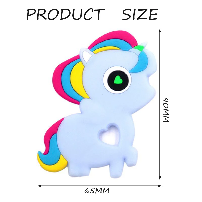 Chupeta do Bebê Mordedor de Silicone Feitas à Mão Colorido do Grânulo Brinquedo da Mastigação Titular da Chupeta Unicórnio Cadeias Engraçado Clips Chupeta Cadeia Infantil 3 Estojos e corrente p/ chupetas