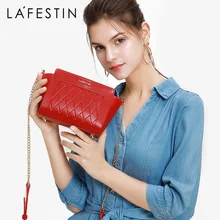 LAFESTIN, летние новые женские сумки, модная сумка на плечо с цепочкой, популярный дизайн с заклепками, косая сумка-мессенджер