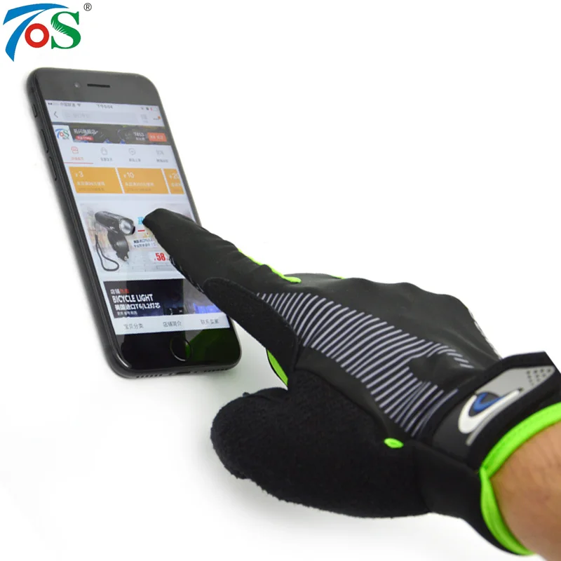 

TOS Touch Screen Gel Full Finger Cycling Glove For Man Woman MTB Road bicyle Glove