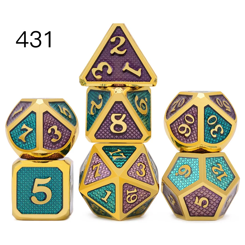 Battleworn Серебряный набор из 7 металла Dice Die D4 D6 D8 D10 (00-90,0-9) D12 D20 для ролевых игр Подземелья и Драконы Pathfinder