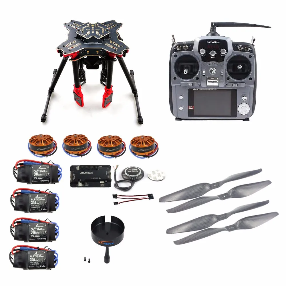 

DIY GPS Drone RC Quadcopter HMF U580 Totem Series APM2.8 Flight Control 700KV Motor 30A ESC Radiolink AT10 TX&RX No Battery