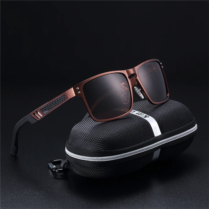 BARCUR Quality Aluminum Square Sunglasses Men Polarized Sunglasses
