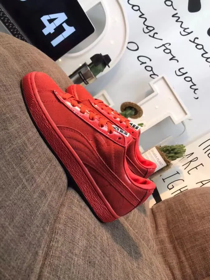 Оригинальная Puma 2018 Basket Heart лакированные женские кроссовки Замша сатин бадминтон