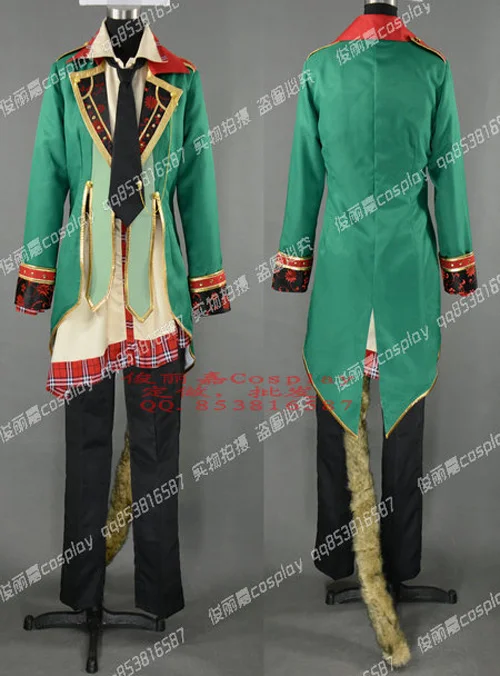 

Wonderful Wonder World Clover no Kuni no Alice Dormouse Pierce Villiers Green Uniform Outfit Cosplay Costume J001