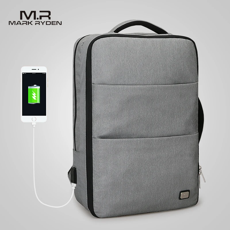 Mark Ryden Man Laptop Backpack Business Bags with USB Charging Port School Travel Pack Fits 15.6 Inch Laptop