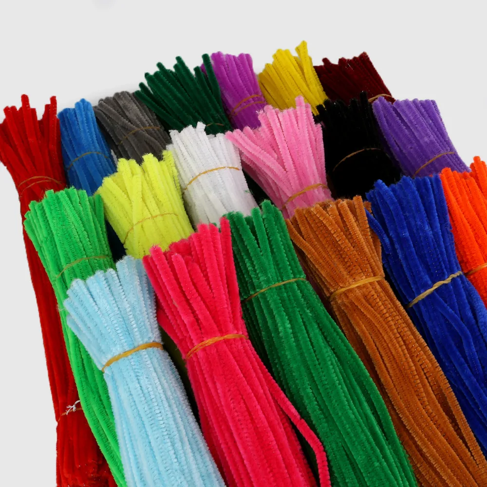 100Pcs Craft Pipe Cleaners Furry Wire Twist Tie Pipe Cleaner for