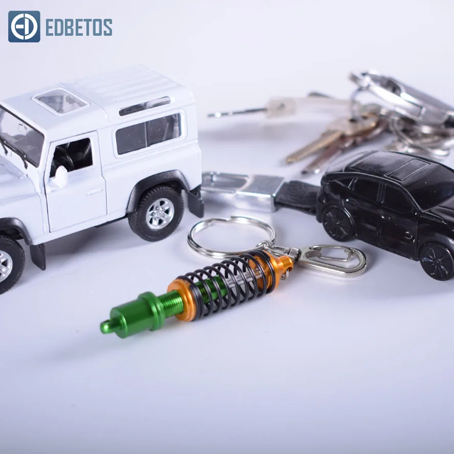 

Auto Racing Style Adjustable Alloy Car Interior Suspension Keychain Coilover Spring Car Tuning Part Shock Absorber Keyring
