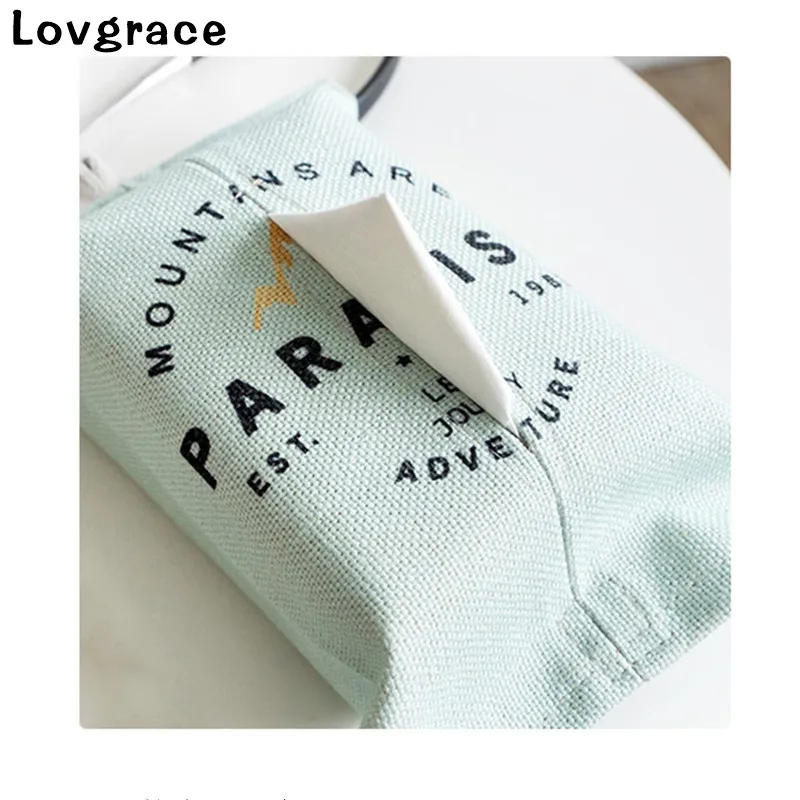 

Lovgrace Free Shipping Cotton Linen Tissue Box Towel Napkin Dispenser Storage Bag Paper Holder Cover Case Box Tissue Car Decor
