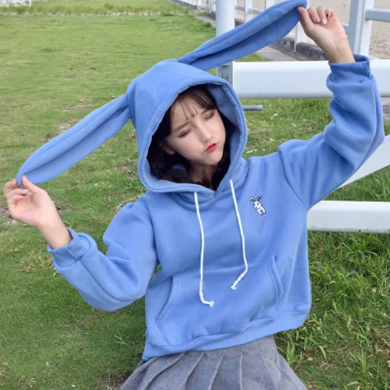 Women Bunny Hoody Long Sleeve Hoodie Lovely Female Rabbit Sweatshirts Loose Size Lovely Cotton Treetwear 2019 Top Spring Clothes Women Bunny Hoody Long Sleeve Hoodie Lovely Female Rabbit Sweatshirts Loose Size Lovely Cotton Treetwear 2019 Top Spring Clothes