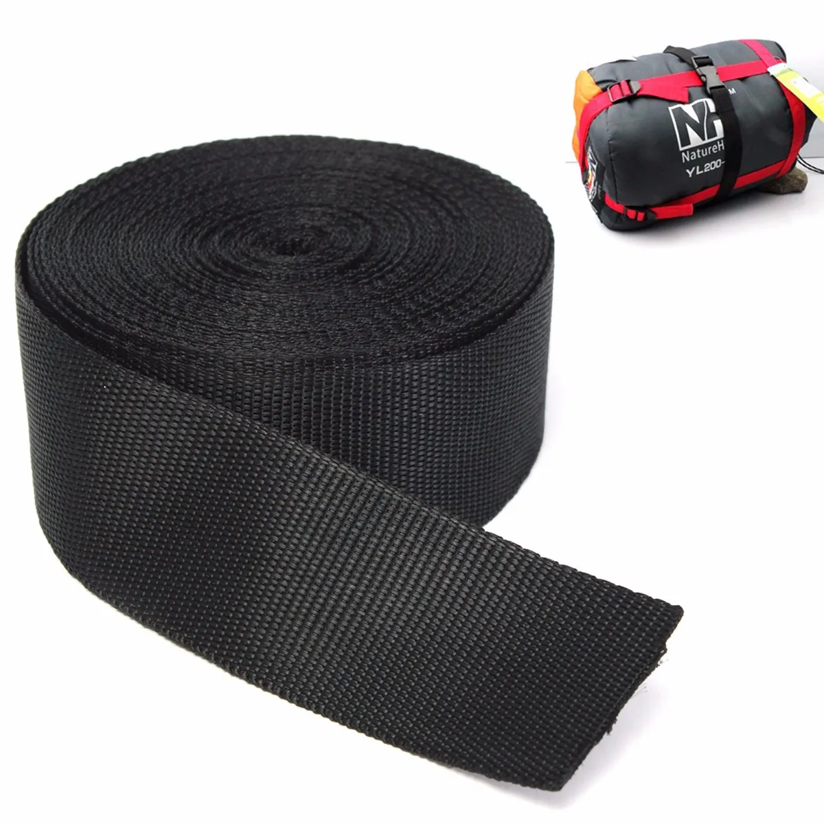 

50mm x 10 Meters Black Nylon Webbing Tape Trimming Sewing Fabrics DIY Making Handcraft Materials Accessories Strapping Belt