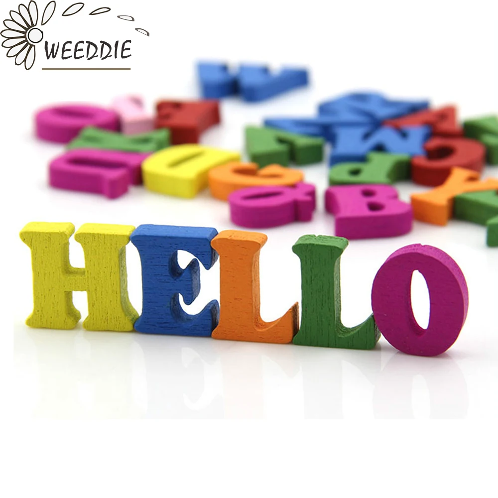 

100pcs 15mm Mixed Letter alphabet nonporous wooden Scrapbooking Carft for decoration Diy