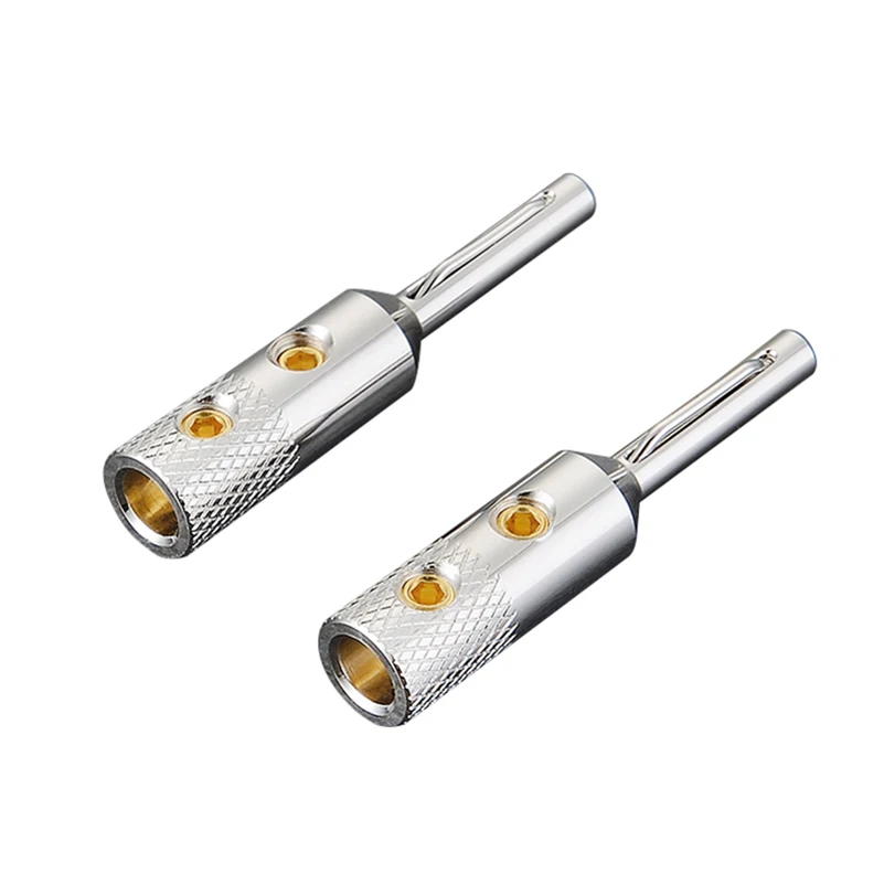4 Conectores Banana De Cable De Altavoz - Chapados En Rodio Y Cobre Puro Viborg VB401R
