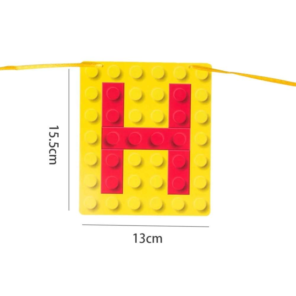 Кирпичная тематическая вечеринка набор цветные латексные шары с днем рождения баннер торт Топпер строительный блок дети Кирпичи и блоки украшения