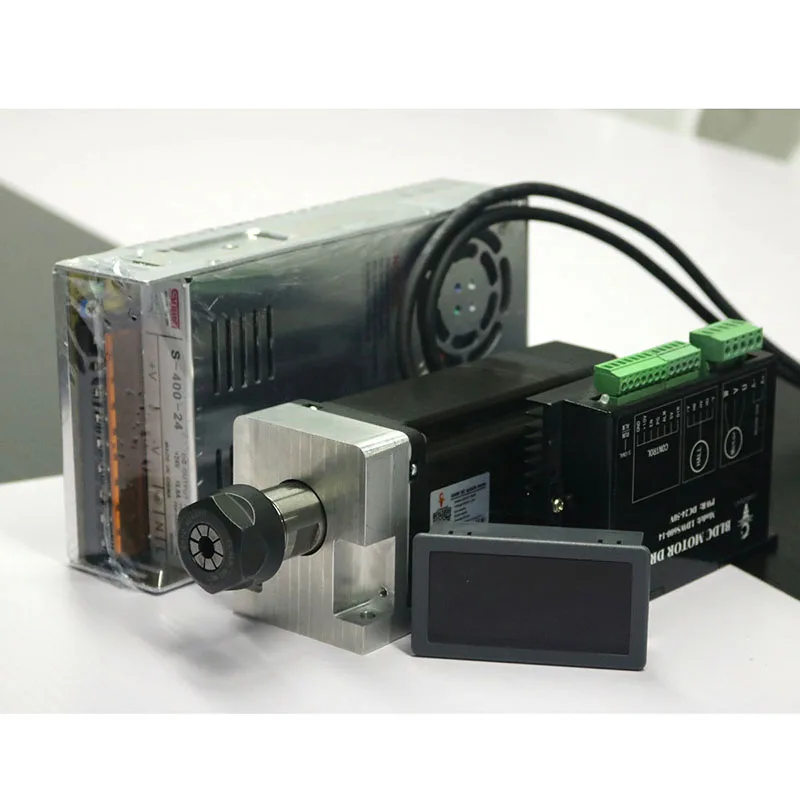 

High precision large torque drilling power head motor kit ER20 600W 1.3NM 3000rpm Spindle motor + Driver + Tachometer + power