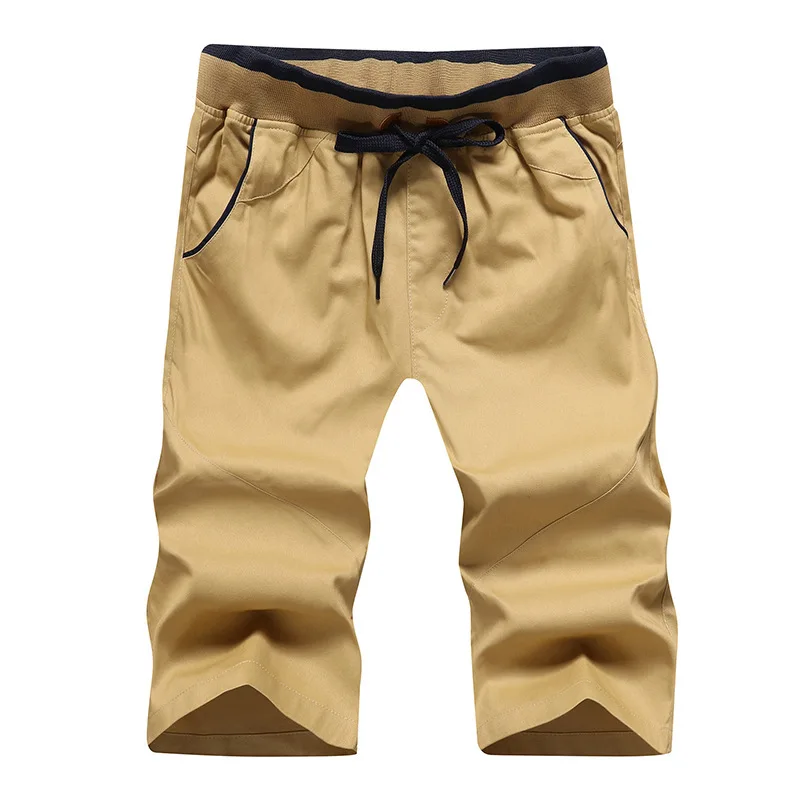 Летние хлопковые шорты в стиле кэжуал мужские свободные дышащие впитывающие пот короткие штаны Большие размеры пляжные шорты мужские пять брюк