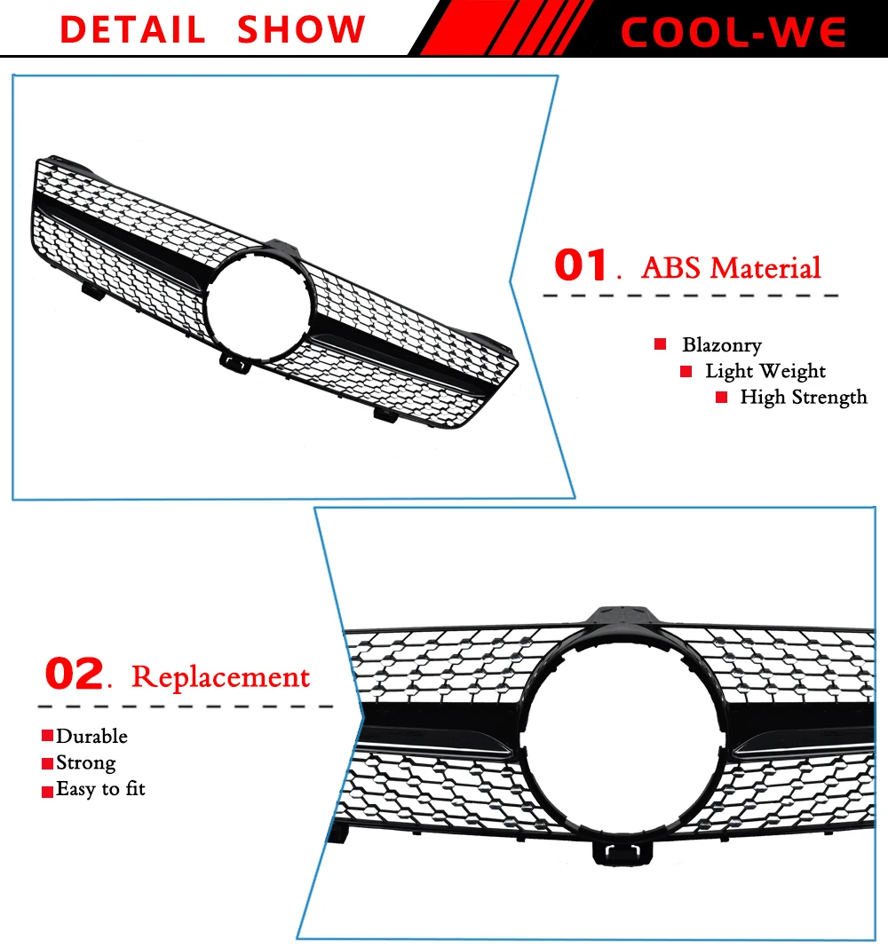 Для Mecedes Benz CLS W219 класс CLS300 CLS350 CLS500 CLS55 сетчатая Решетка переднего бампера гоночные решетки 2004-2010