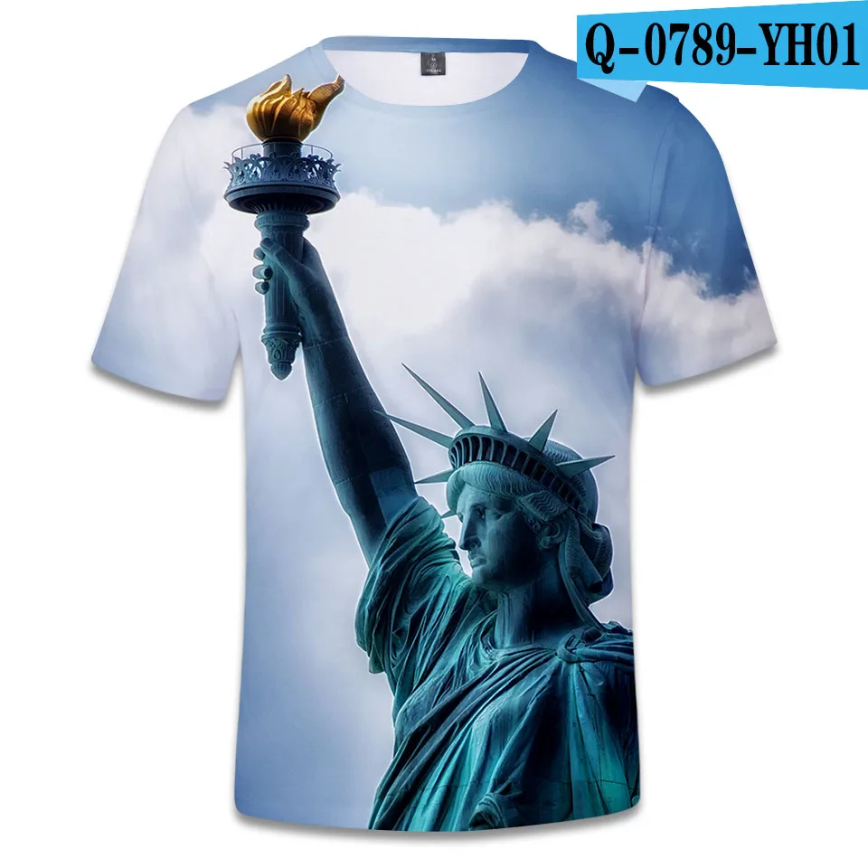 Aikooki/футболка для мужчин и женщин, футболка с 3D-принтом, хлопковая Футболка для мальчиков и девочек в Нью-Йоркском стиле, летние крутые Топы - Цвет: Тёмно-синий