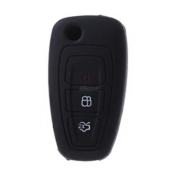 

3 Buttons Silicone Car Key Case Cover For Ford Focus 3 Mondeo MK3 Kuga Fiesta Escape Ecosport