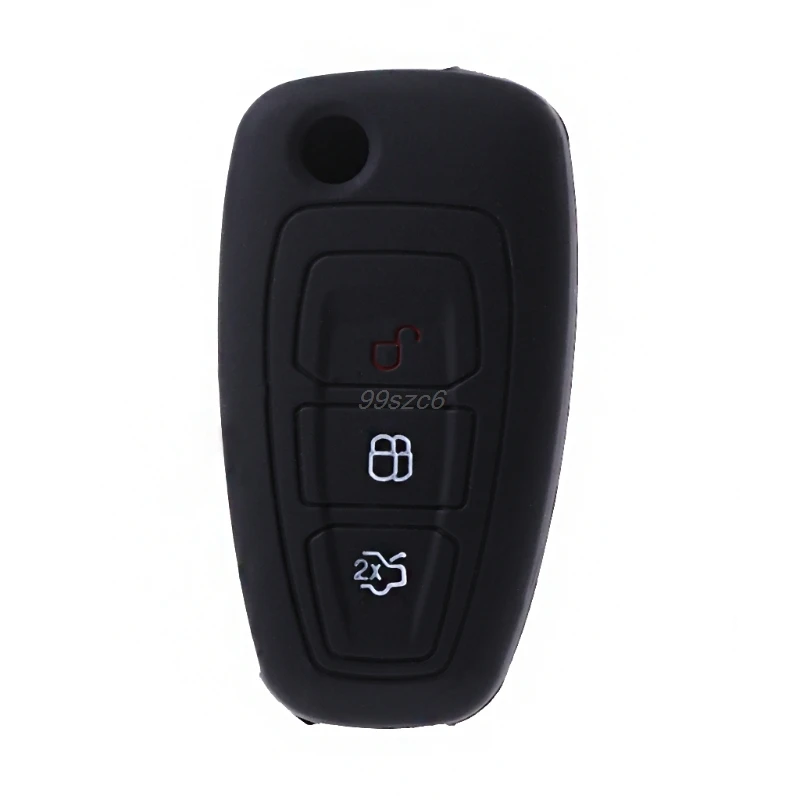 3 кнопки силиконовый чехол для ключей от машины Обложка Ford Focus Mondeo MK3 Kuga Fiesta побег