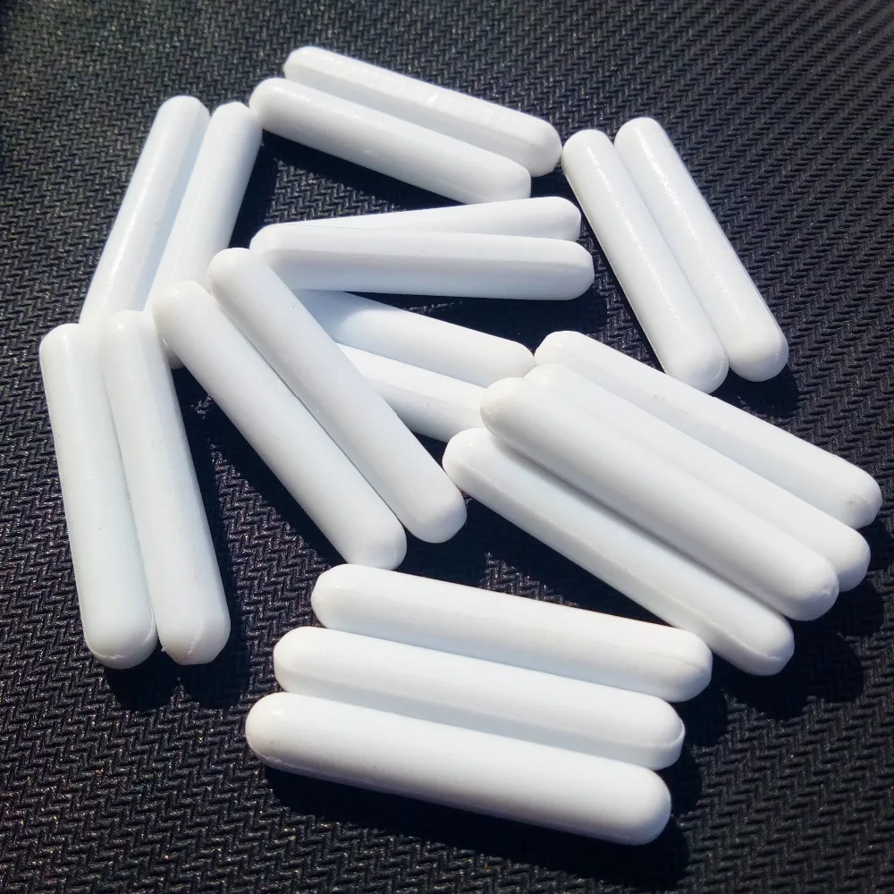 

C8x50mm PTFE Magnetic Stirrer Mixer Stir Bars without Pivot Ring Plain Stirring white Spinbars, Pack of 10pcs