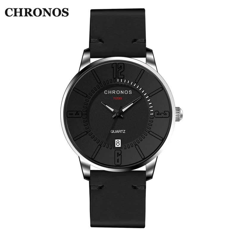 Chronos Creative Watches Men Luxury Brand Quartz Wristwatch Waterproof Leather Watch Man Clock Hour Male Clock Reloj Masculino Chronos Creative Watches Men Luxury Brand Quartz Wristwatch Waterproof Leather Watch Man Clock Hour Male Clock Reloj Masculino