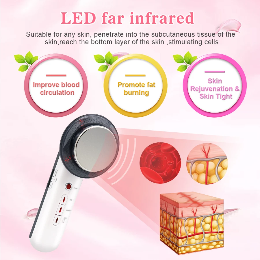 Skup Kawitacja ultradźwiękowa EMS odchudzanie wyszczuplający masażer do ciała Lipo Anti Cellulite Fat Burner galwaniczna terapia ultradźwiękowa na podczerwień