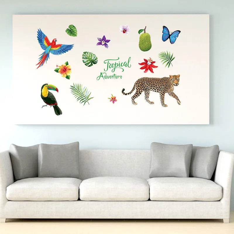 

Animal plant pattern wall sticker Spring Mobile Creative Wall Affixed With Decorative Wall Window Decoration Fast wall sticker