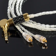 Ручная работа DIY обновленная 8 ядер 6N медное покрытие серебро MMCX гарнитура линия 3,5 мм разъем кабель Шнур для SE525 SE535 SE846 UE900 LA DT2