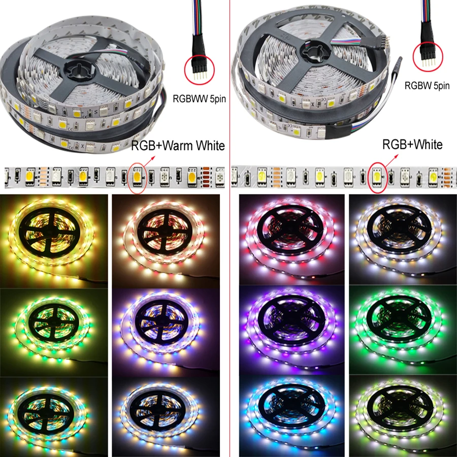 5 м 5050 60 светодиодный s/m SMD RGB светодиодный светильник RGBW светодиодное освещение гибкая светодиодная лента Диодная лента DC 12 В самая красивая домашняя лампа