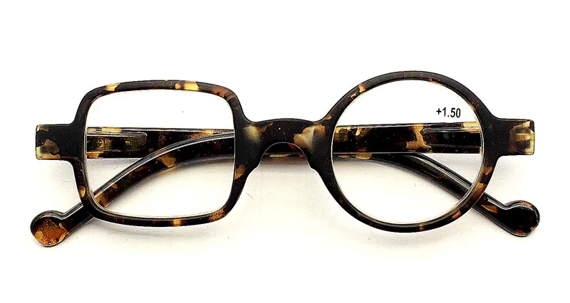 Брендовые Ретро леопардовые Асимметричные круглые и квадратные очки для чтения, женские и мужские очки для пресбиопии, очки для дальнозоркости для пожилых - Цвет оправы: brown