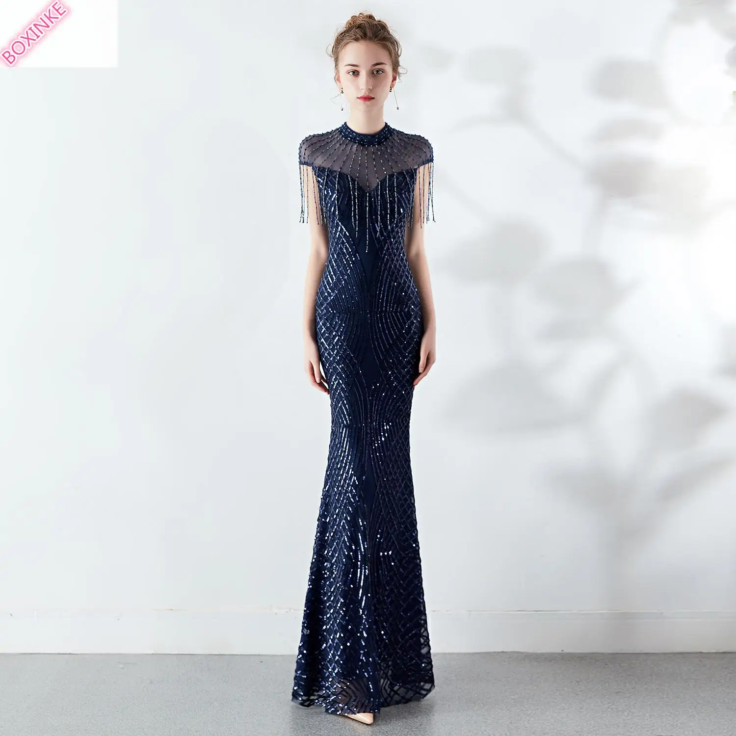 Vestidos mujer, Сетчатое хлопковое платье для женщин, плюс размер, новинка весны и, длинный рыбий хвост, тонкое, для банкета, благородное, женское чувство, для ночного клуба