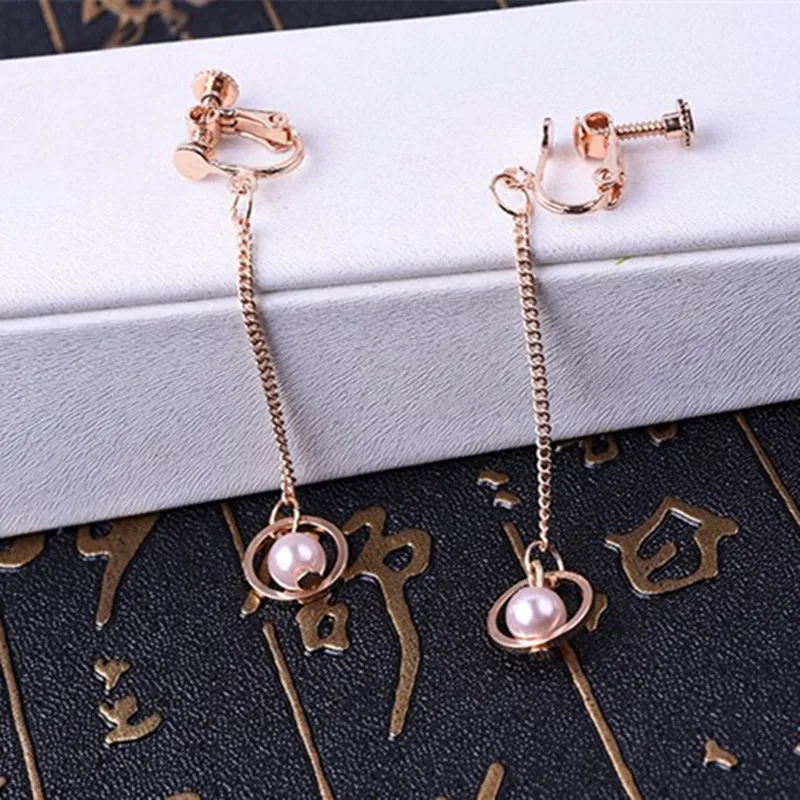 

2019 new fashion Jewelry wholesale popular new simple temperament imitation pearl fringed earrings E638
