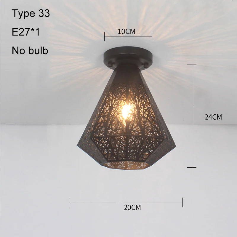 Современный потолочный светильник, светодиодный потолочный светильник, винтажный плафон, клетка, плафонье, хрустальная лампа для столовой, кухни, Lampara Techo - Цвет корпуса: Type 33 no bulb