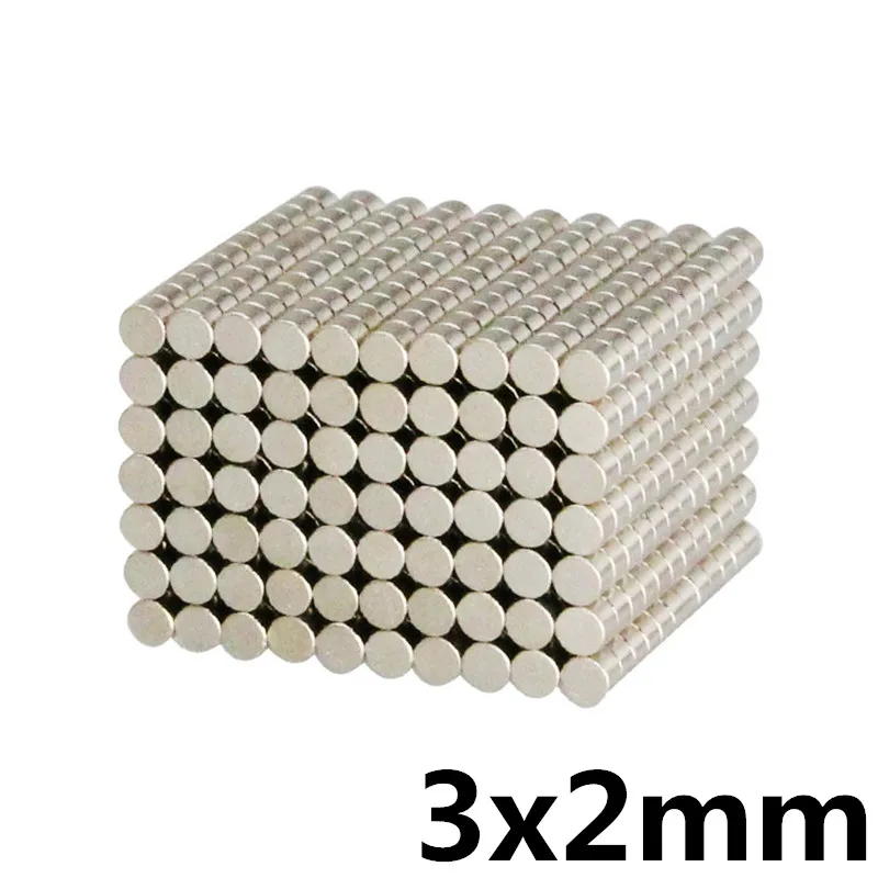100 шт 3 мм x 2 сильные магниты 3X2 цилиндр круглый редкоземельный Nd Fe B 3*2 Новое