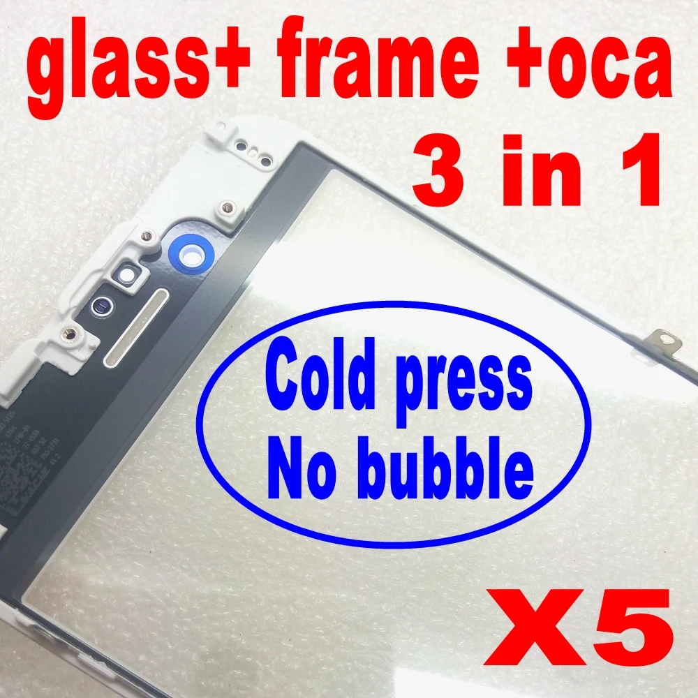 Передняя стеклянная рамка oca для iPhone 6 6s plus 5 шт. внешнее стекло с рамкой ремонтная