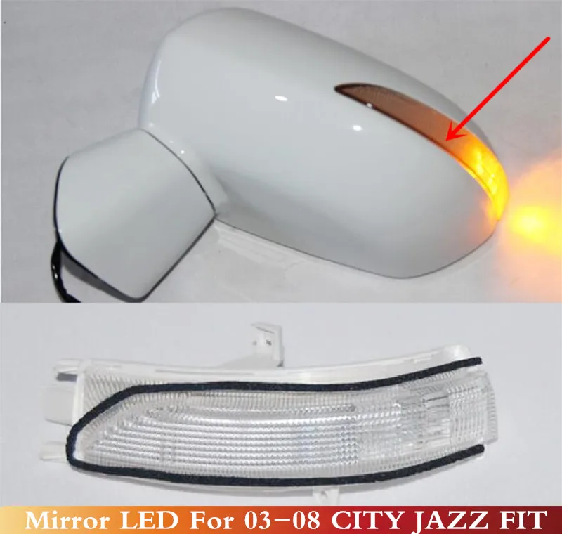 

CAPQX 2PCS Rear view Mirror LED Turn Signal light Lamp 34350-SAA-013 For FIT SALOON FIT JAZZ CITY 2003-2008 GD1 GD3 GD6 GD8