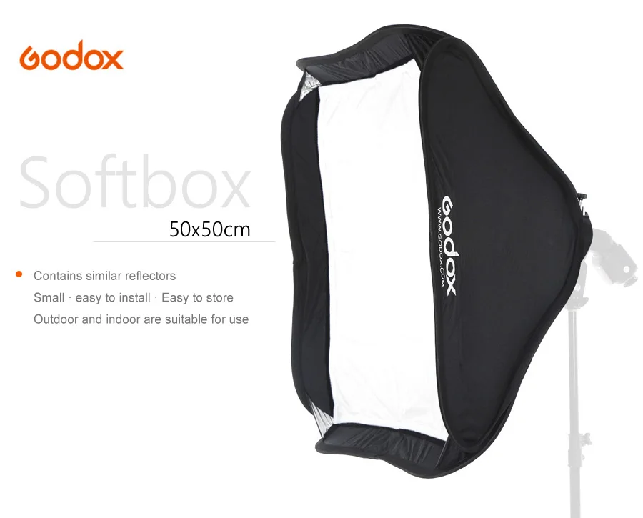 Godox 50x50 см 2"* 20" Сумка-софтбокс комплект для студийной вспышки подходит для Godox s-типа Bowens Elinchrom Mount(только софтбокс