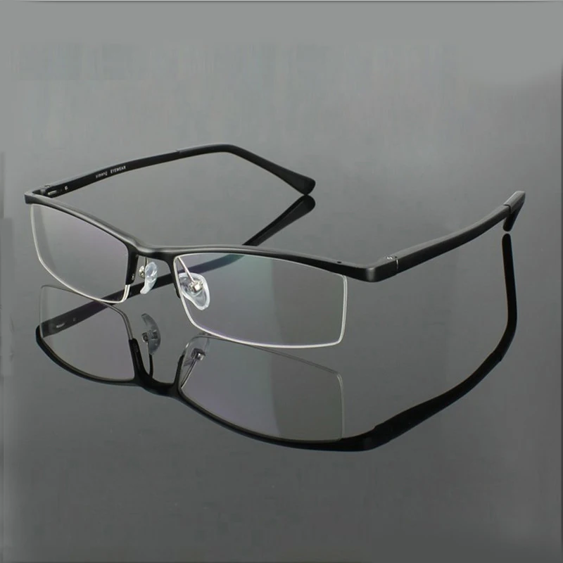 

New Aluminum magnesium alloy Mens Half Rim Eyeglass Frame Spring Hinged Prescription Eyewear 53-16-138 R5
