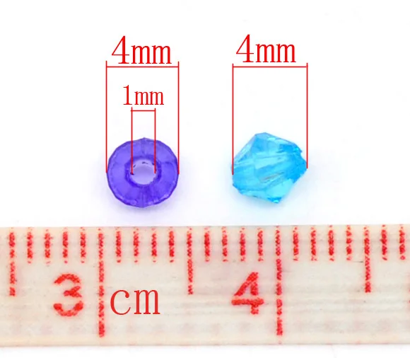 DoreenBeads в случайном порядке двухслойные Акриловые Крошечные бусины 4x4 мм
