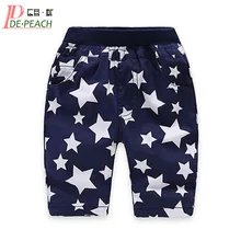 DE PEACH/ г. новые летние шорты для маленьких мальчиков белые детские брюки до колена с пятиконечной звездой хлопковые детские пляжные штаны