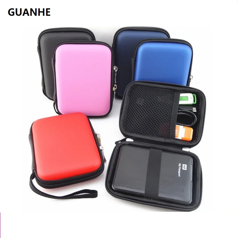 GUANHE 2.5 inch external hard drive case with zipper durable nylon hard