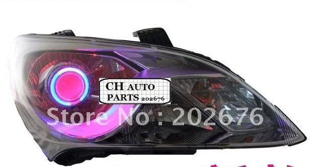 

FREE SHIPPING, 2011 HYUNDAI ELANTRA ANGEL EYE COMPLETE HEADLAMP, WITH EVIL EYE AND BI-XENON PROJECTOR