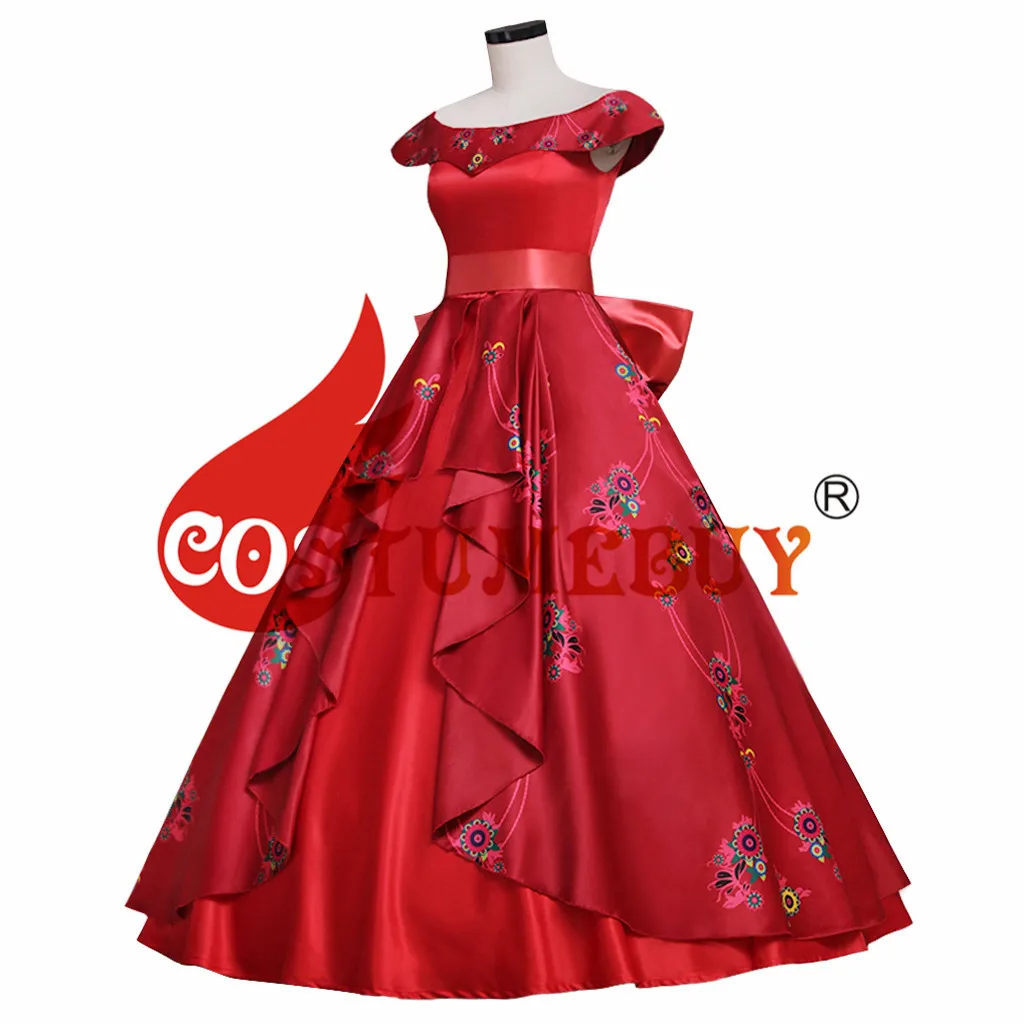 CostumeBuy Elena of Avalor принцесса Елена маскарадный костюм платье для взрослых детей Elena сзади кружевное нарядное красное платье L920